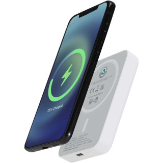 Acrab 15 W 5.000 mAh magnetische kabellose Powerbank mit 20 W PD aus recyceltem Kunststoff, weiß