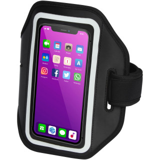 Haile reflektierendes Smartphone Armband mit transparenter Abdeckung, schwarz