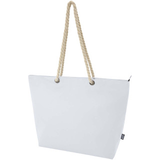 Panama Strandkühltasche mit Kordelgriffen aus recyceltem GRS-Material , weiss