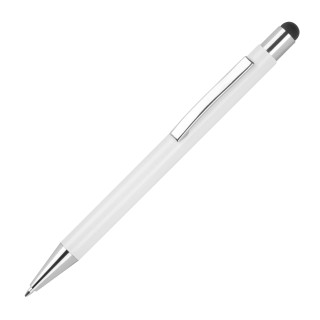 Kugelschreiber aus Aluminium mit gummierter Oberfläche JEAN, schwarz