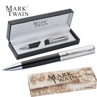 Mark Twain Kugelschreiber in Geschenkbox, schwarz