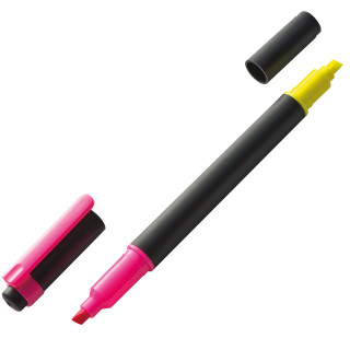 Textmarker mit zwei Markern, schwarz