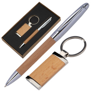 Metall Holz Geschenkset Enschede, braun