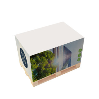 Palettenblock "Euro Green" 12 x 8 x 6 cm, 1-farbig, Siebdruck (2 Motive, rundum)