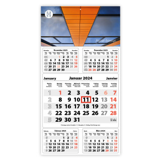 5-Monats DIN A3 Kalender "Five", 1-farbig, Offsetdruck (Kopflasche)