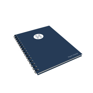 Schreibblock DIN A5 mit Hardcover Ring Wire, 75 Blatt, 4-farbig, Offsetdruck (Umschlag), 1-farbig, Offsetdruck (Inhalt, beidseitig)