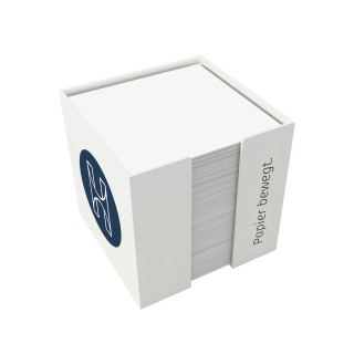 Zettelbox "Trendy" 10 x 10 x 10 cm , 1-farbig, Siebdruck (1 Motiv, 3 Seiten)