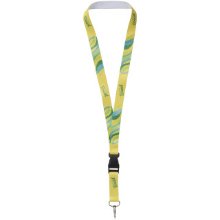 Bude vollfarbig bedrucktes Lanyard - einseitig, weiss, 25mm