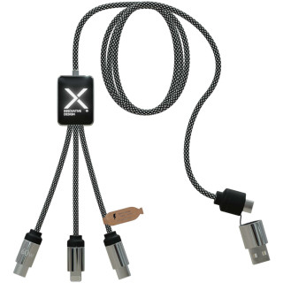 SCX.design C33 60W Typ C Ladekabel mit doppeltem Leuchtlogo, meliertes schwarz