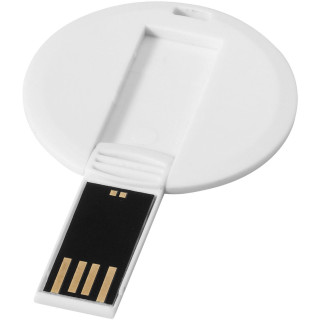 Round Credit Card USB-Stick, weiss, 32GB