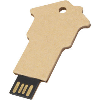 Haus USB-Stick 2.0 aus recyceltem Papier, kraftpapier, 1GB
