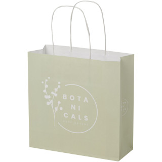 Kraftpapiertasche 120 /m² mit gedrehten Griffen – klein, weiß