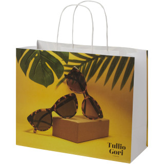 Kraftpapiertasche 120 g/m² mit gedrehten Griffen – groß, weiß