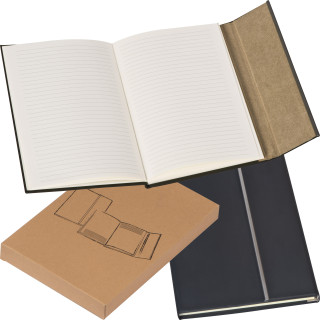 A5 Notizbuch mit Metallapplikation, schwarz