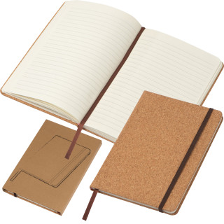 A5 Notizbuch mit Korkeinband und linierten Seiten, beige