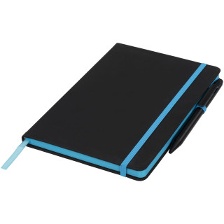 Noir Edge A5 Notizbuch mit farbigem Rand, schwarz / blau