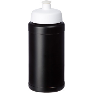 Baseline Recycelte Sportflasche, 500 ml, schwarz, weiß
