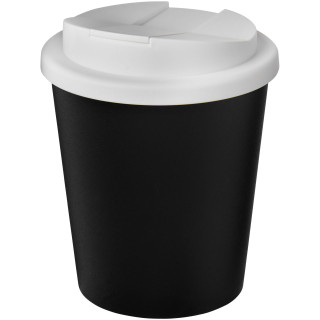 Americano® Espresso Eco 250 ml recycelter Isolierbecher mit auslaufsicherem Deckel, schwarz, weiß