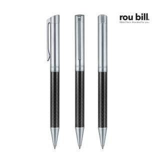 roubill Carbon Line Drehkugelschreiber, silber, schwarz