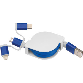 Ausziehbares Ladekabel 3in1 NICO, blau