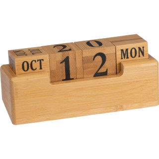 Schreibtischkalender aus Bambus, beige