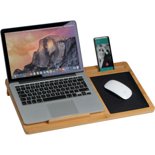 Laptopunterlage mit Mousepad und Handyhalter HIPOLIT, beige