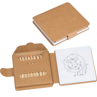 Malbuch mit 12 Buntstiften RUFUS, beige