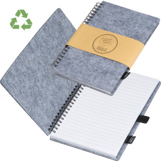 A5 RPET Filz Notizbuch, grau