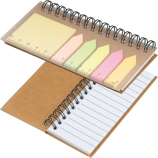 Haftnotiz Set mit Spiralblock, beige