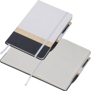 A5 Notizbuch mit Kugelschreiber AVA, weiss