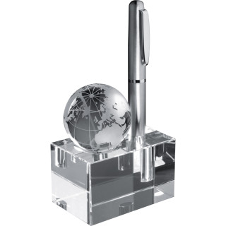 Glasblock mit abnehmbarer Weltkugel