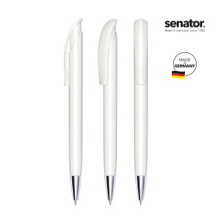senator Challenger Polished MT Druckkugelschreiber, weiß