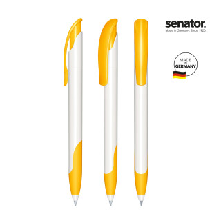 senator Challenger Polished Basic SG Druckkugelschreiber, weiß, gelb