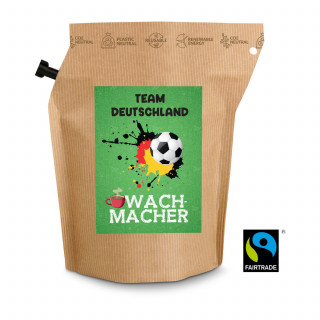 Fußball-EM Team Deutschland Wachmacher, wiederverwendbarer Brühbeutel mit Fairtrade Kaffee