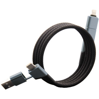 SCX.design C52 100W magnetisches, ultraschnelles 4-in-1 Ladekabel aus rPET , gun metal