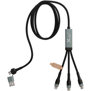 SCX.design C53 100W ultraschnelles 5-in-1 Ladekabel aus rPET, gun metal