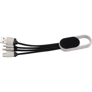 Ladekabel aus Weizenstroh mit Leuchtfunktion, beige
