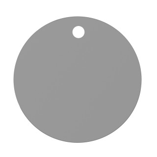 1€-Chip mit Loch außen aus recyceltem Kunststoff, grau