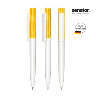 senator Headliner Clear Drehkugelschreiber, weiß, gelb