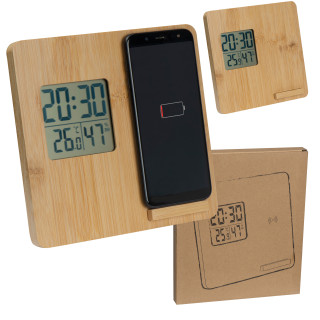 Wetterstation aus Bambus, beige