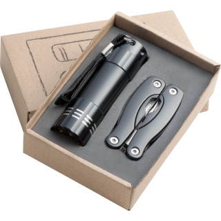 Set Taschenlampe & Multitool Oakland, schwarz