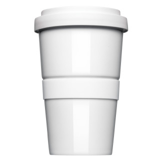 Kaffebecher "Original Coffee2Go-Becher ", mit glatter oder geriffelter Siliconbanderole