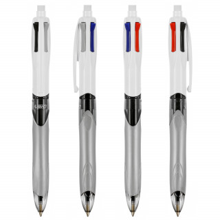 BIC® 4 Farben 3+1Hb Kugelschreiber, weiß, grau