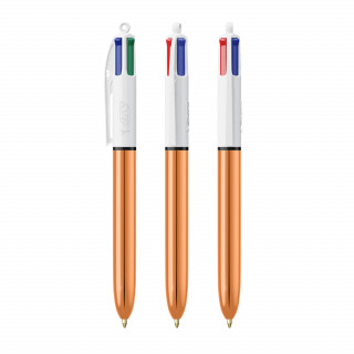 BIC® 4 Colours Shine Kugelschreiber, weiß, roségold