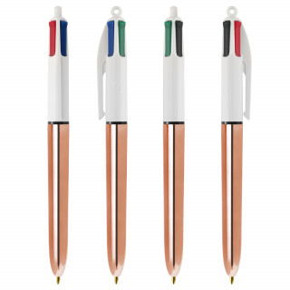 BIC® 4 Colours Shine Kugelschreiber, weiß, roségold