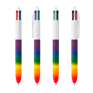 BIC® 4 Colours® Rainbow Decor + lanyard, weiß, regenbogen