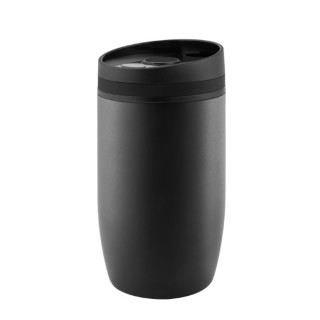 Metmaxx® Thermobecher "CremaOfficinaNero", silber, Ring schwarz