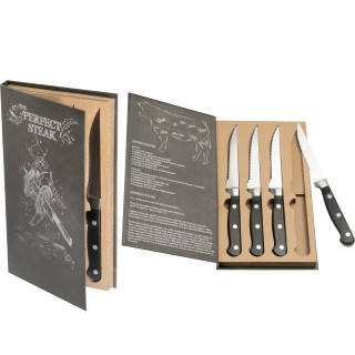 4er Steakmesserset London, schwarz