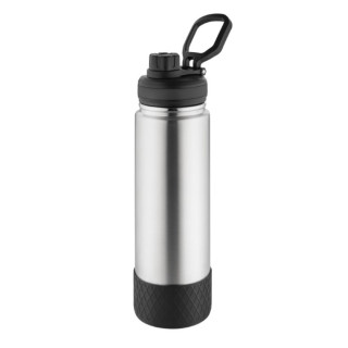 Metmaxx® Thermoflasche "GenerationRefillTheOneDeLuxe", silber, Ring schwarz