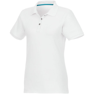 Beryl Poloshirt aus GOTS Bio-Recyclingmaterial für Damen, weiss, XS